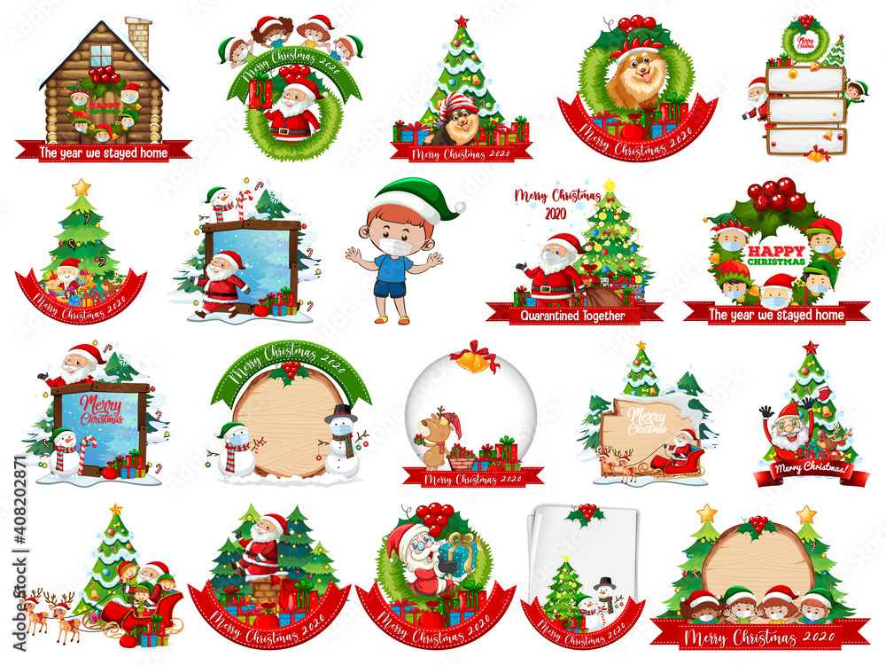 Set of blank Christmas card template isolated on white background Set of blank Christmas card template isolated on white background