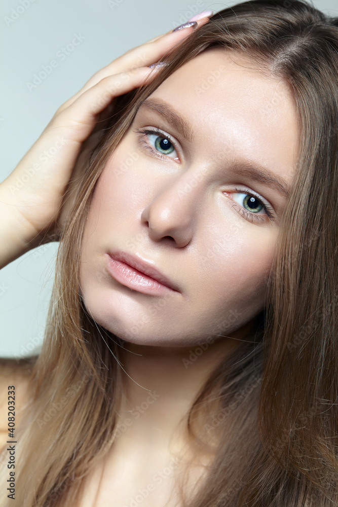 Portrait of young blonde woman. Portrait of young blonde woman.