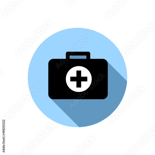 Medicine first aid circle icon on white background.
