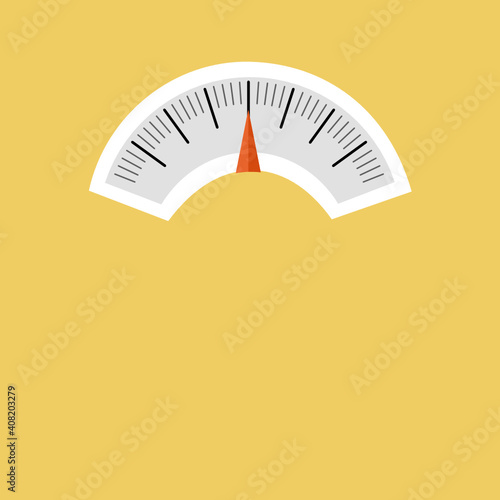 Weight scale icon on yellow background.