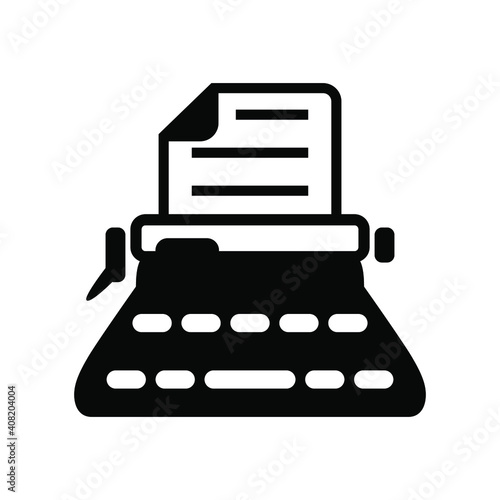 Typewriter icon vector graphic illustration