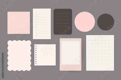 Office stationery note vector set
