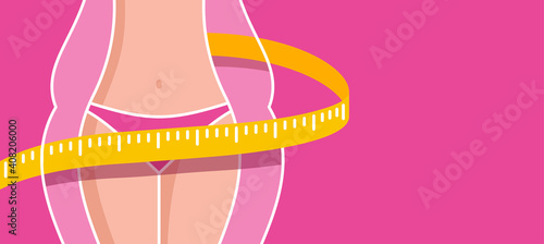 Losing weight pink banner template