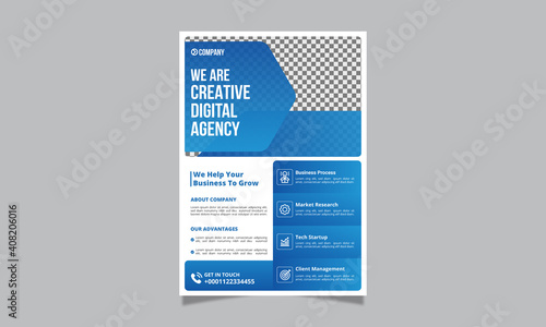 Minimalist Digital marketing agency flyer design template
