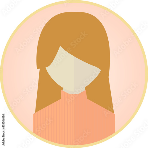 シンプルな一般女性の人物アイコン