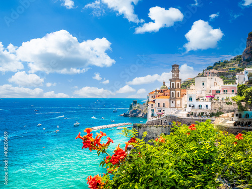 Landscape with Atrani town at famous amalfi coast, Italy © Balate Dorin