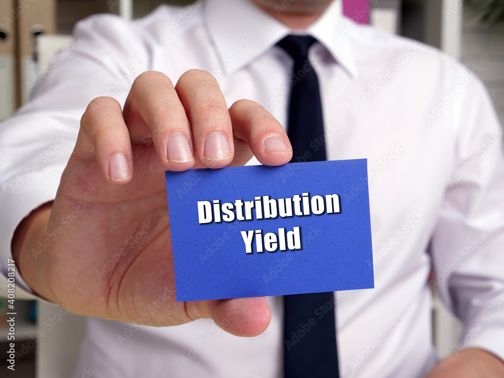 Business concept about Distribution Yield with phrase on the page. Business concept about Distribution Yield with phrase on the page.