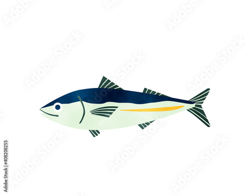 免疫力を高める食材／糖質制限／水彩／魚／青魚