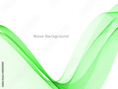 Abstract smooth stylish elegant green wave background