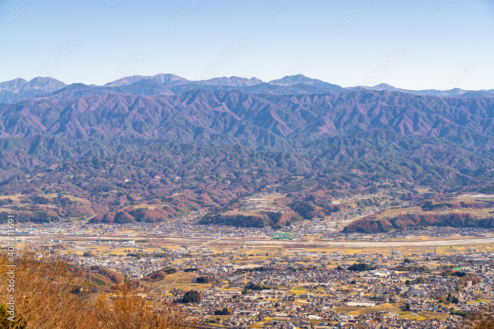 長野県飯田市 虚空蔵山から見た飯田・高森・喬木の風景 長野県飯田市 虚空蔵山から見た飯田・高森・喬木の風景