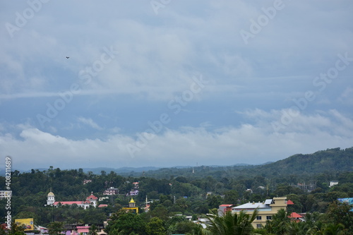 The sky over a town, Pathanamthitta, Kerala, India photo