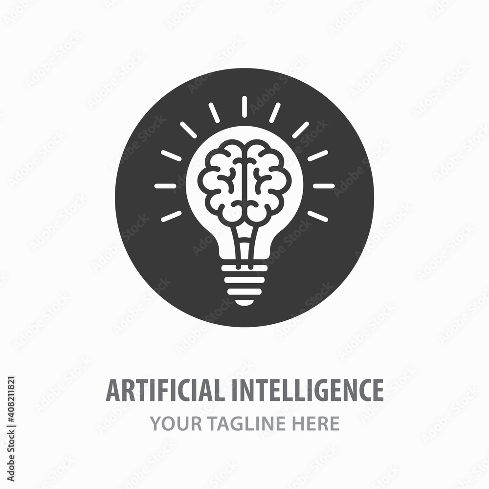 Artificial intelligence icon. Vector illustration. Symbol of innovation, brainstorm, idea.