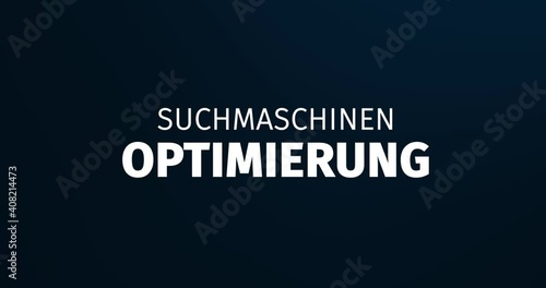 Suchmaschinenoptimierung, SEO. Animierte Wörter. Kinetische Text Animation. Intro photo