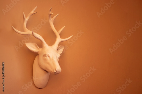 Reindeer Head Sculpture on Wall
