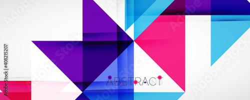 Geometric abstract background. Techno color triangle shapes. Vector illustration for covers, banners, flyers and posters and other designs