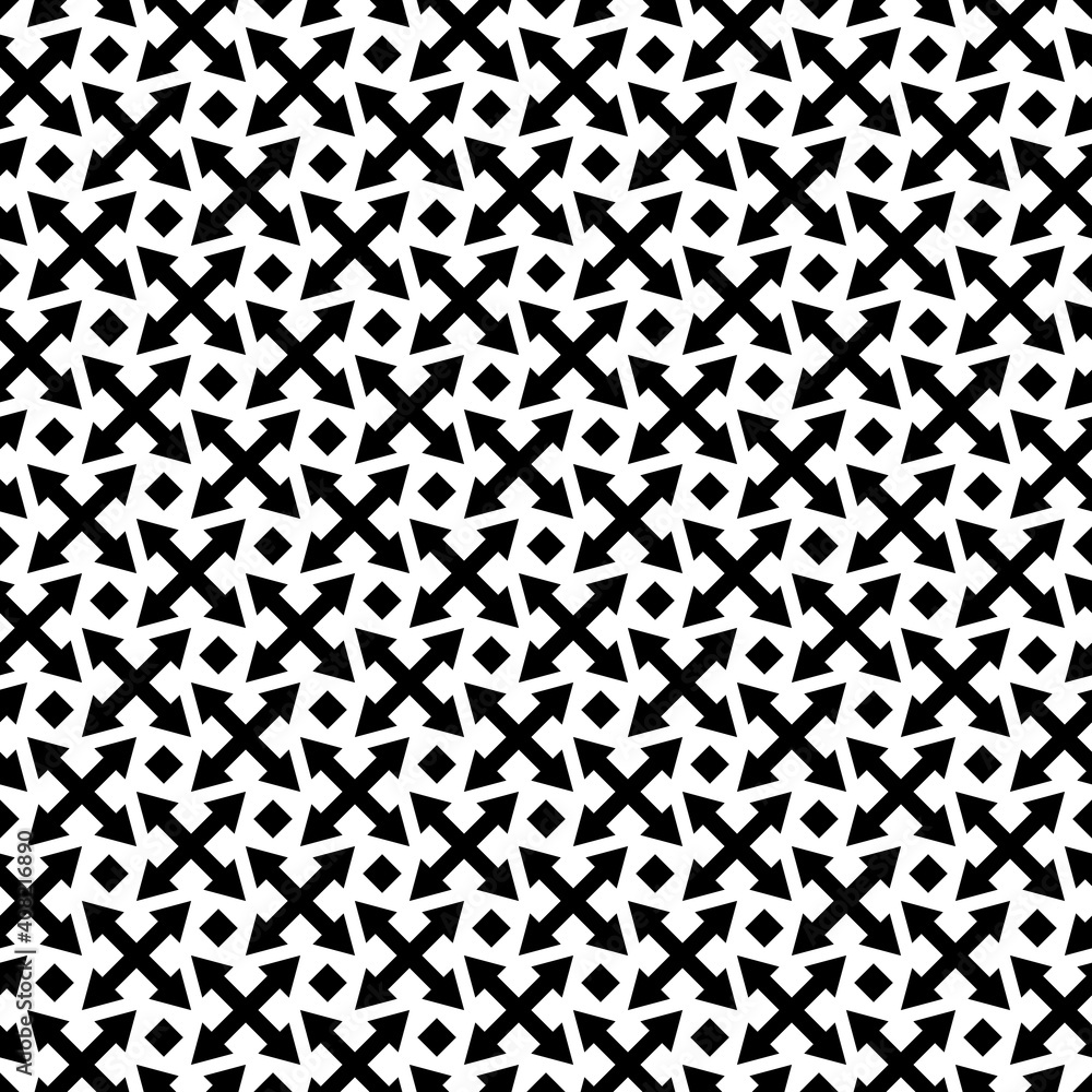 Abstract seamless pattern of crosses. Modern stylish texture