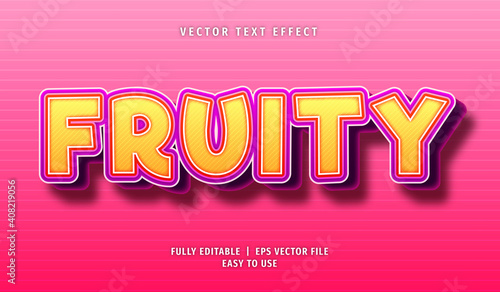 Text Effect 3D Fruity, Editable Text Style