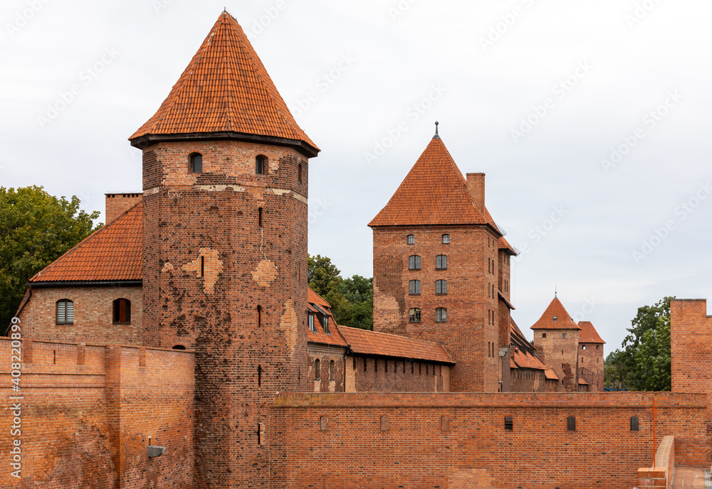 Malbork Castle, formerly Marienburg Castle, the seat of the Grand Master of the Teutonic Knights, Malbork, Poland Malbork Castle, formerly Marienburg Castle, the seat of the Grand Master of the Teutonic Knights, Malbork, Poland