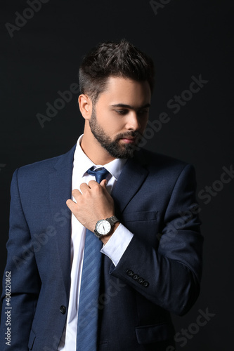 Handsome businessman with s...