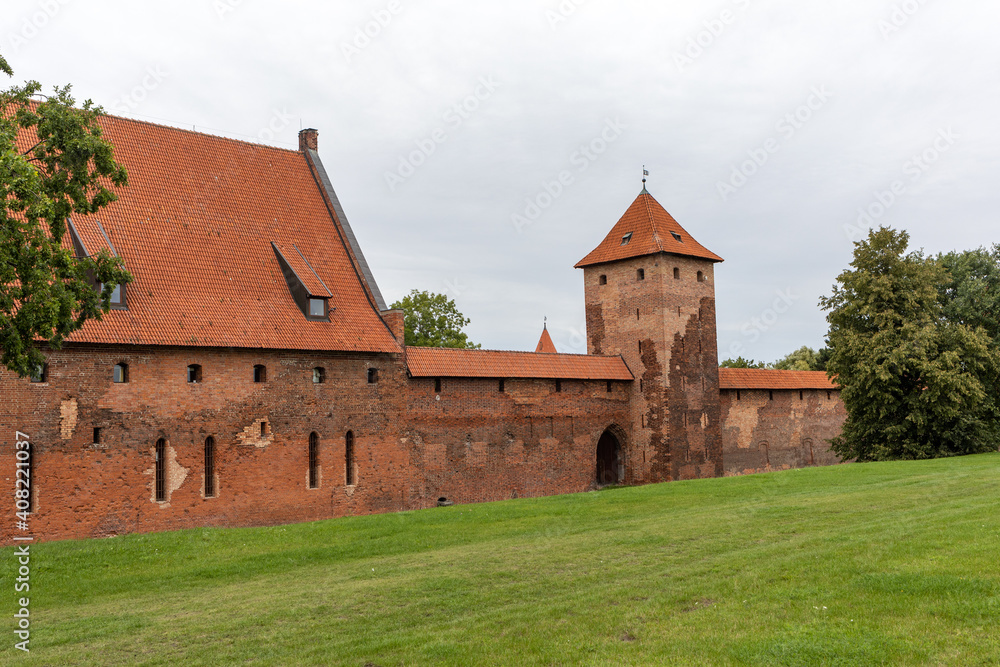 Malbork Castle, formerly Marienburg Castle, the seat of the Grand Master of the Teutonic Knights, Malbork, Poland Malbork Castle, formerly Marienburg Castle, the seat of the Grand Master of the Teutonic Knights, Malbork, Poland