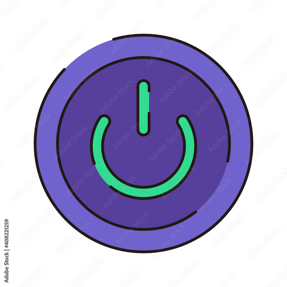 Power off icon. Power on icon. On-Off icon vector illustration Power off icon. Power on icon. On-Off icon vector illustration