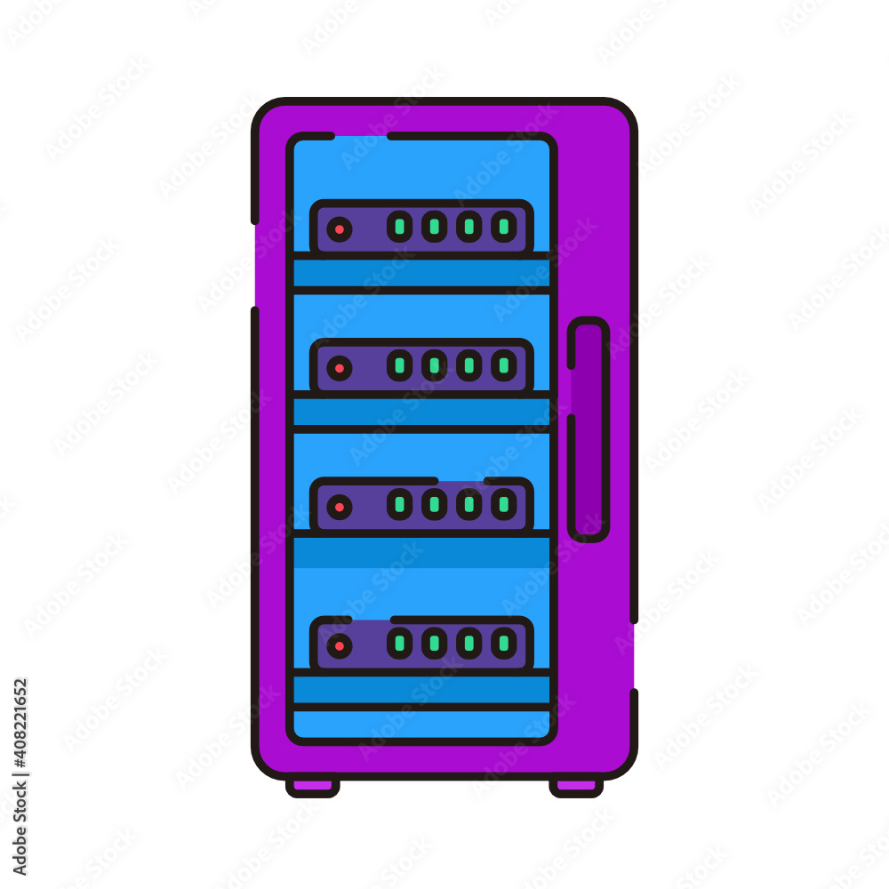 Obraz premium Computer Hardware Line Icons. Vector Illustration