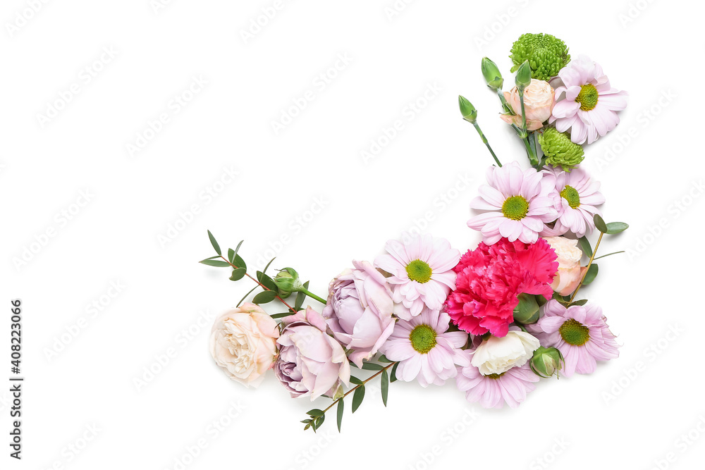 Beautiful flowers on white background Beautiful flowers on white background