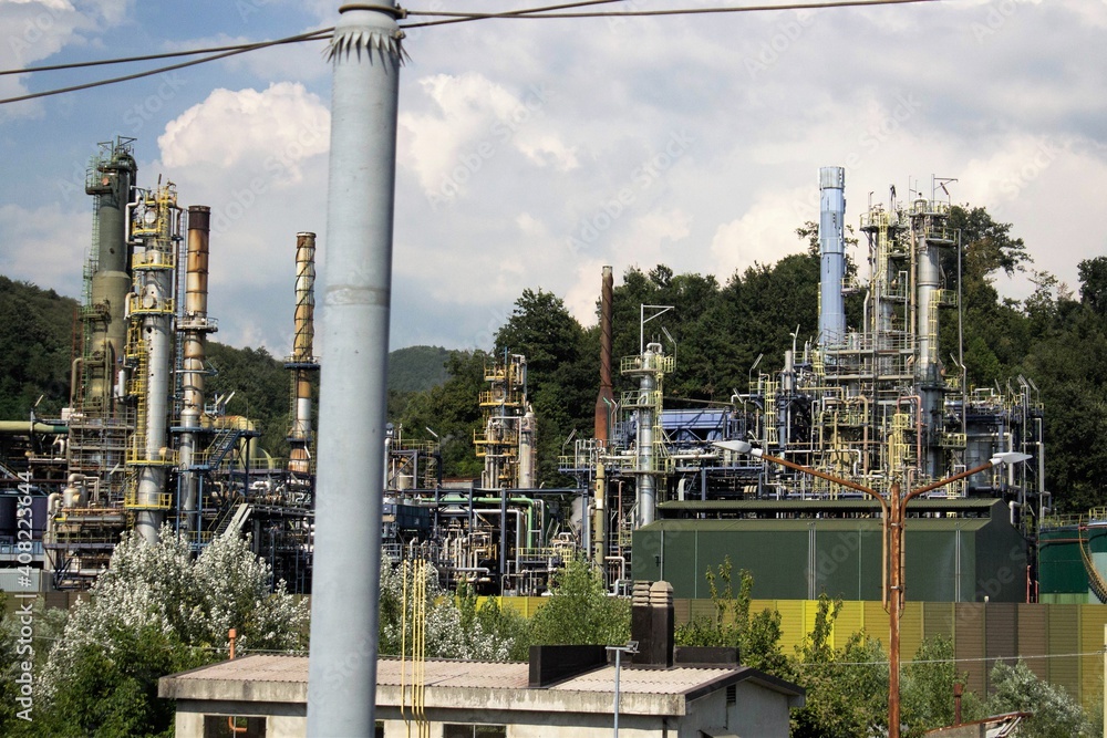Genoa, Italy, August 10, 2020 evocative image of the refinery just outside the city taken from the train
Genoa, Italy, August 10, 2020 evocative image of the refinery just outside the city taken from the train