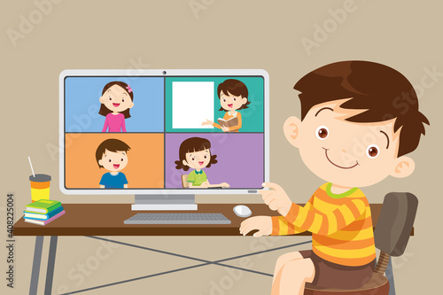 online learning children using  computer