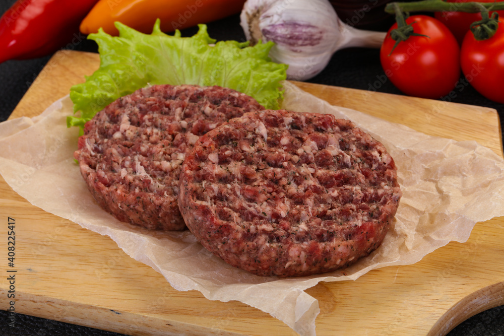 Raw burger cutlet Raw burger cutlet