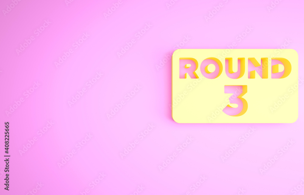 Yellow Boxing ring board icon isolated on pink background. Minimalism concept. 3d illustration 3D render. Yellow Boxing ring board icon isolated on pink background. Minimalism concept. 3d illustration 3D render.