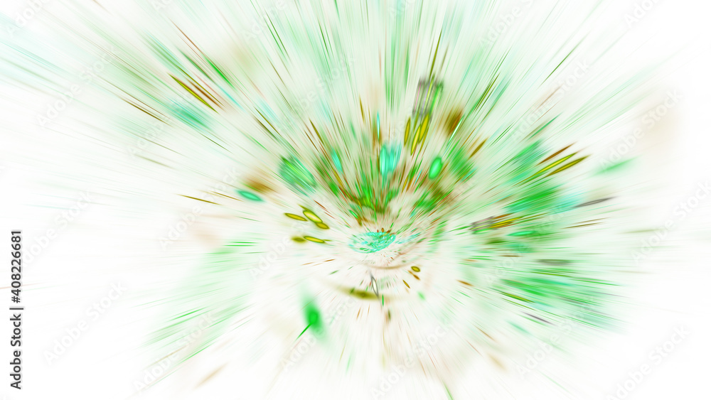 Abstract green and golden fireworks. Holiday background with fantastic light effect. Digital fractal art. 3d rendering. Abstract green and golden fireworks. Holiday background with fantastic light effect. Digital fractal art. 3d rendering.