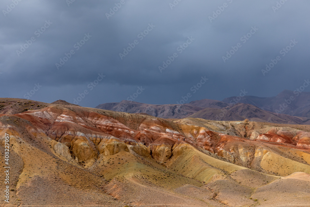 colorful canyon with a rain
