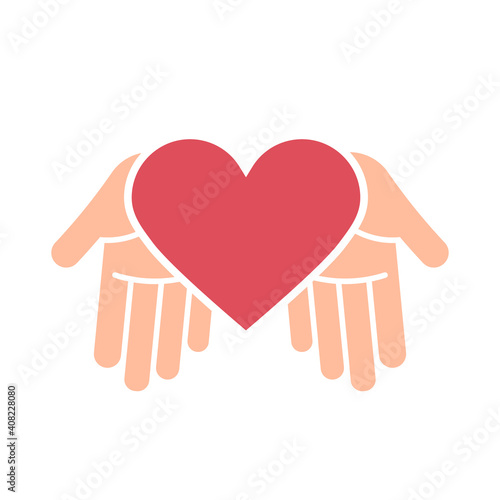 Two Hand With Heart icon. Vector illustration.
