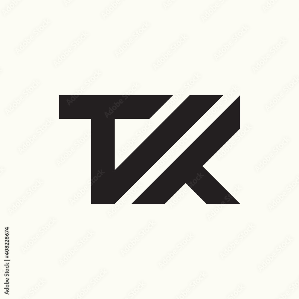 Letter TK 3 black logo vector concept Letter TK 3 black logo vector concept