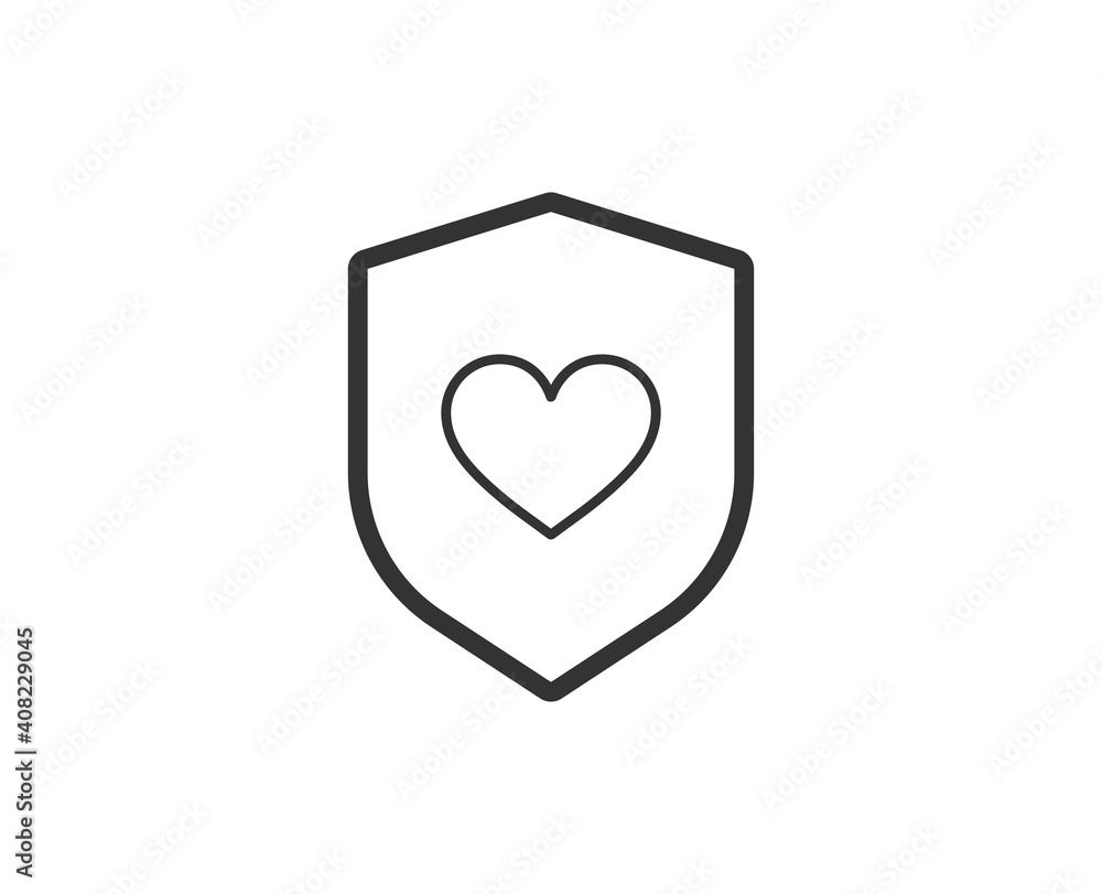 Heart protect icon. Valentine's day black line sign. Premium quality graphic design pictogram. Outline symbol icon for web design, website and mobile app on white background. Monochrome holidays icon Heart protect icon. Valentine's day black line sign. Premium quality graphic design pictogram. Outline symbol icon for web design, website and mobile app on white background. Monochrome holidays icon