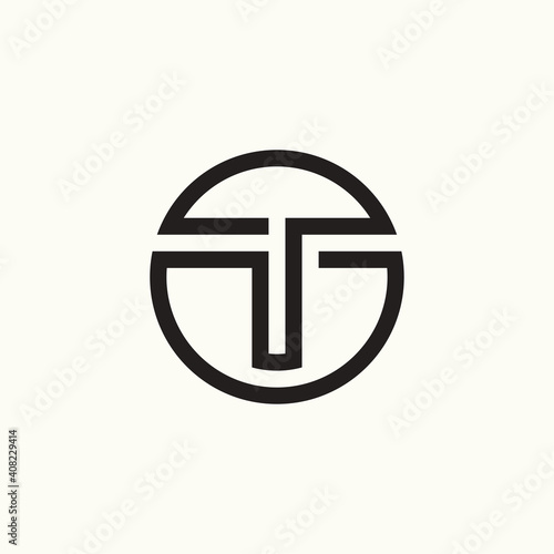 Letter T Circle logo vector Concept