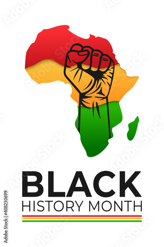 Black History Month banner. Vector illustration of design template for national holiday poster or card. Annual celebration in february in USA and Canada, october in UK