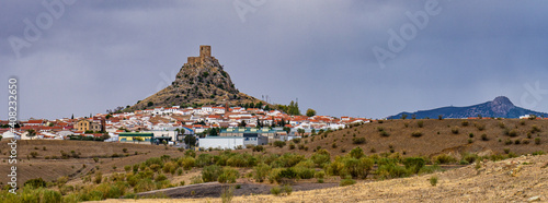 Photography Rocky hill with Castle in Belmez, Cordoba, Spain.