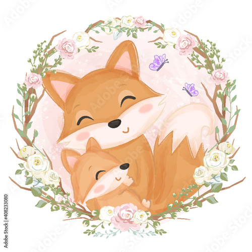 adorable animal illustration for personal project,background, invitation, wallpaper and many more