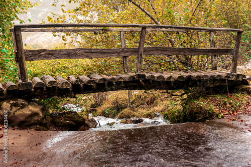 Bridge on a beautiful route through Asturias.Natural landscape and very quiet to go on vacation.