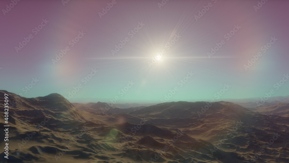 science fiction illustration, beautiful space background, a computer-generated surface, a fantasy world 3d render
