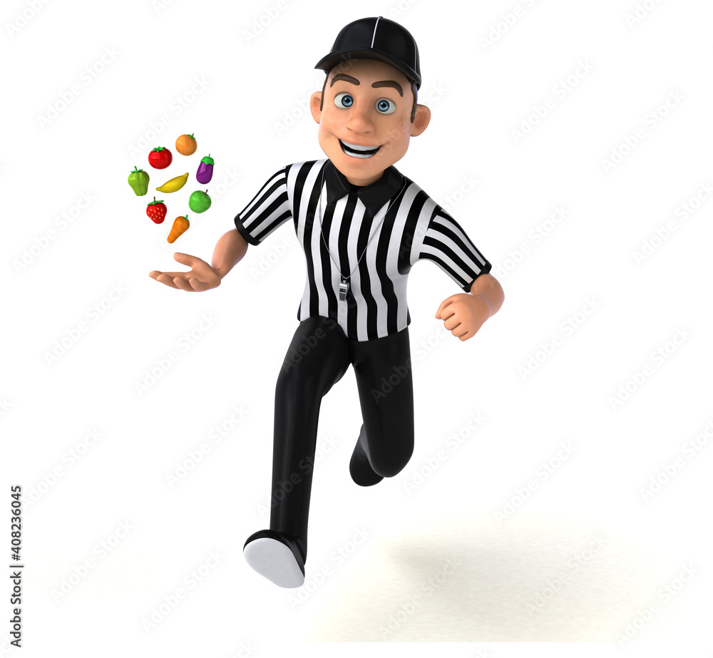 Fun 3D Illustration of an american Referee Fun 3D Illustration of an american Referee