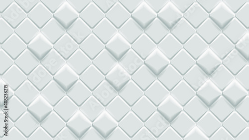 Geometric background with white cubes. Light mosaic wall