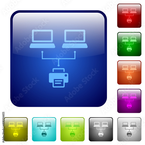 Network printing color square buttons