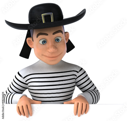 Fun 3d cartoon breton character photo