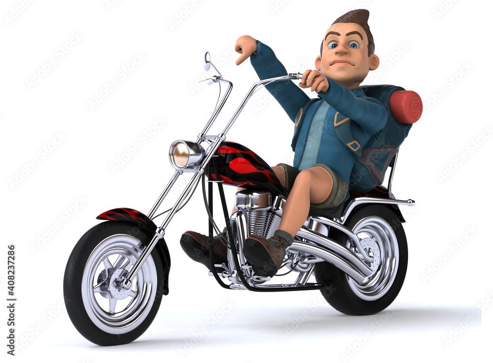 Fun illustration of a 3D cartoon backpacker Fun illustration of a 3D cartoon backpacker