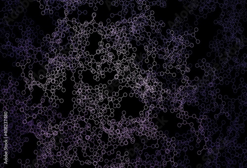Dark Purple vector pattern with artificial intelligence network.