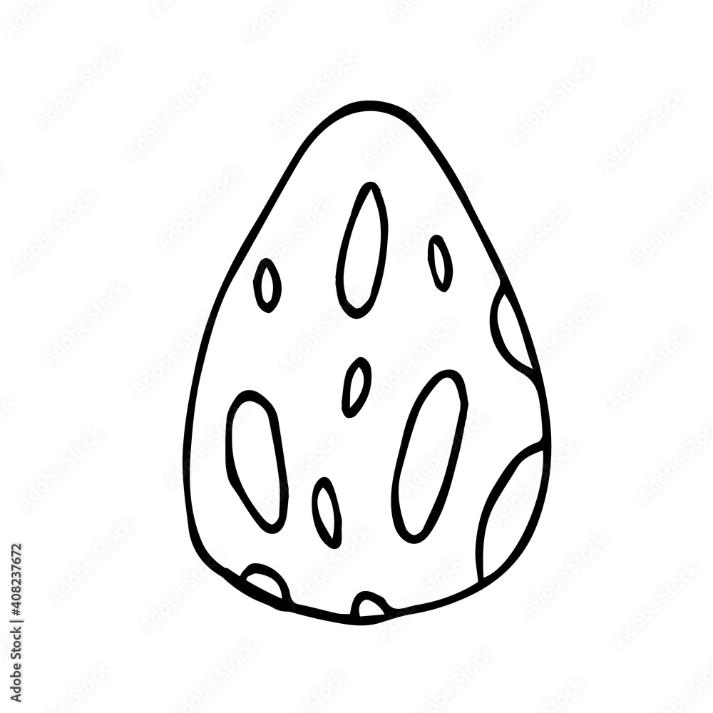 Vector easter egg doodle on white background isolated. Egg with spots on the shell Vector easter egg doodle on white background isolated. Egg with spots on the shell