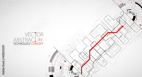 Abstract half-circle technology circuit board. Communication concept.
